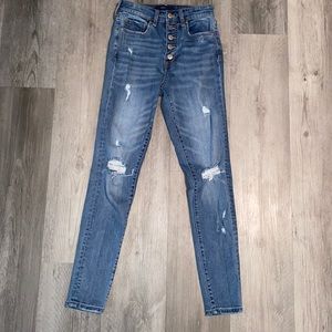 Aeropostale button fly skinny jeans size 0